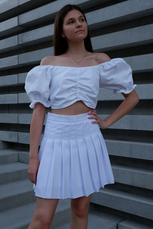 Klostuotas sijonas "White"