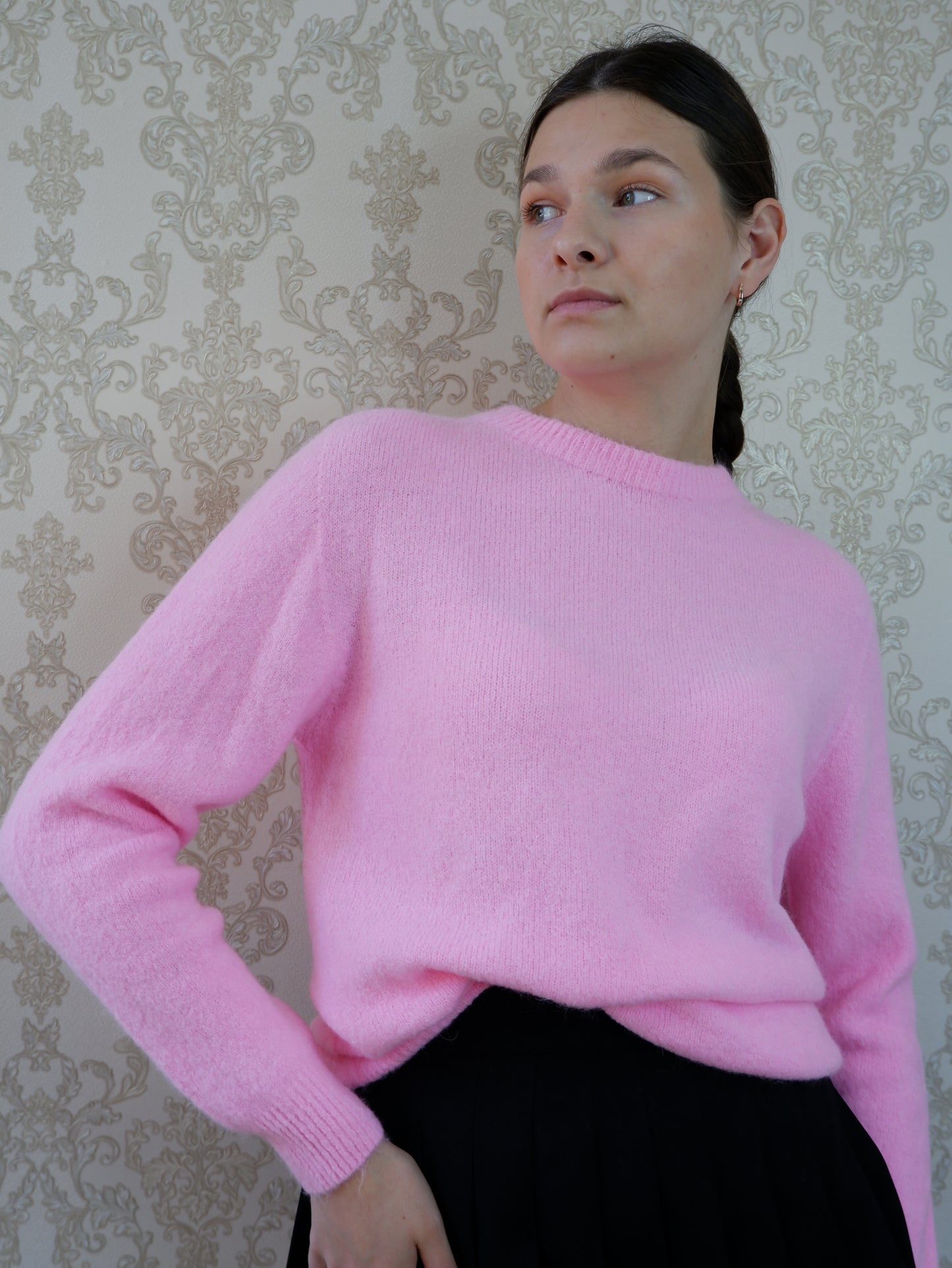 Megztinis "Baby Pink Alpaka Coziness"