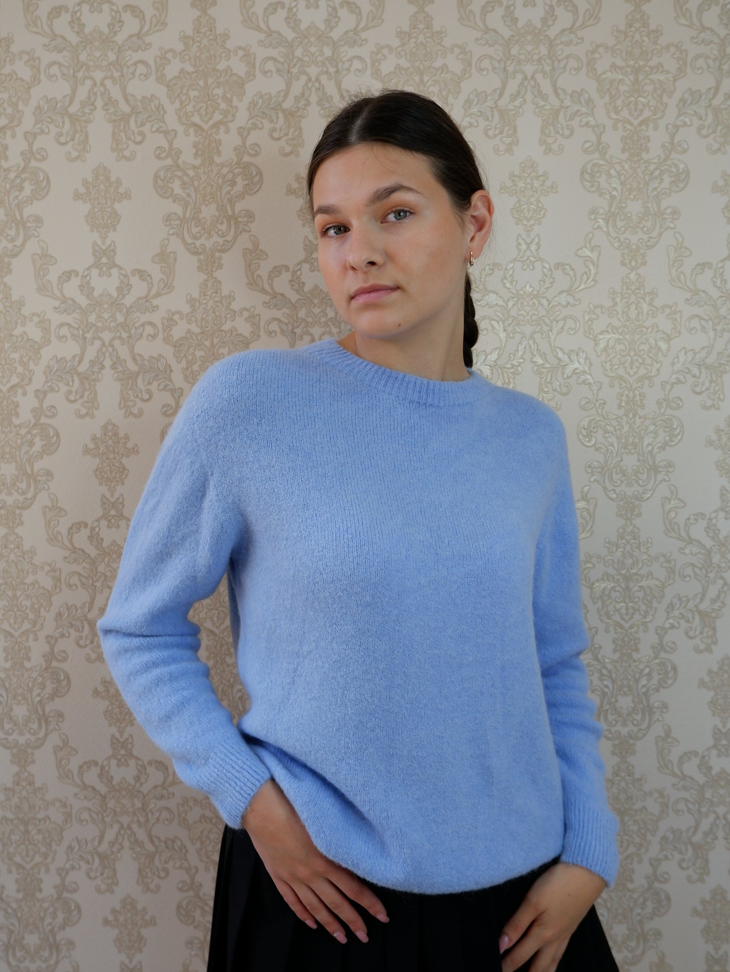 Megztinis "Baby blue Alpaca Coziness"